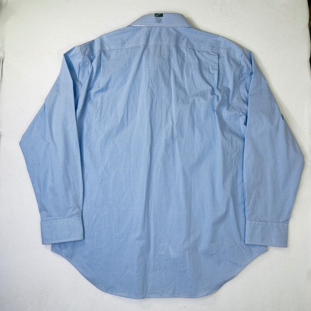 NWT Lauren Ralph Lauren Men Ultraflex Dress Shirt Blue Gingham Non-Iron 17.5 - Picture 2 of 10